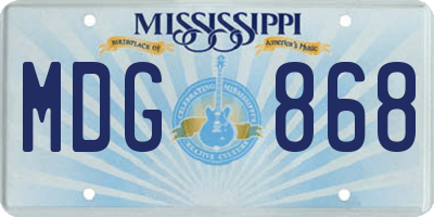 MS license plate MDG868