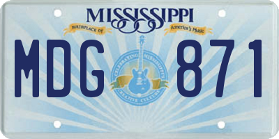 MS license plate MDG871