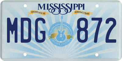 MS license plate MDG872