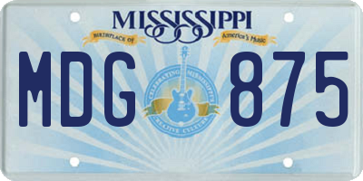 MS license plate MDG875