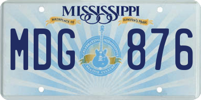 MS license plate MDG876