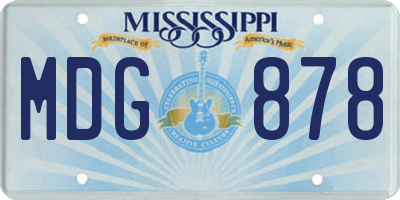 MS license plate MDG878