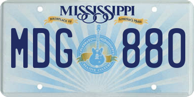 MS license plate MDG880