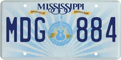 MS license plate MDG884