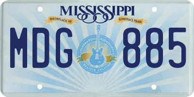 MS license plate MDG885