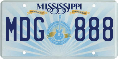 MS license plate MDG888