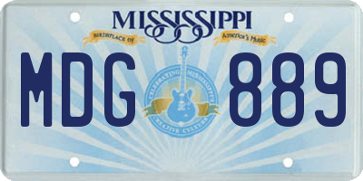 MS license plate MDG889