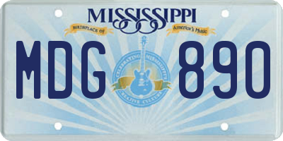 MS license plate MDG890