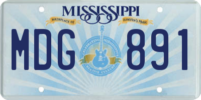 MS license plate MDG891