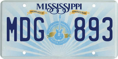 MS license plate MDG893
