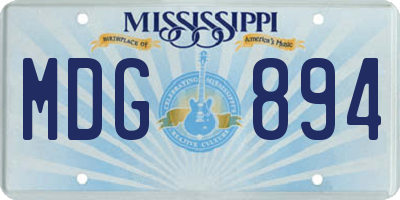 MS license plate MDG894
