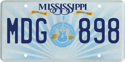 MS license plate MDG898