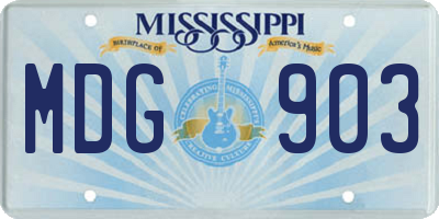 MS license plate MDG903