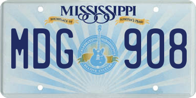 MS license plate MDG908