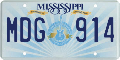 MS license plate MDG914