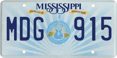 MS license plate MDG915