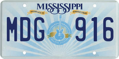 MS license plate MDG916