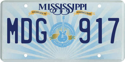 MS license plate MDG917