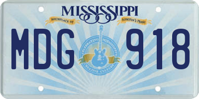 MS license plate MDG918