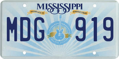 MS license plate MDG919