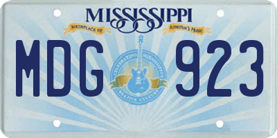MS license plate MDG923