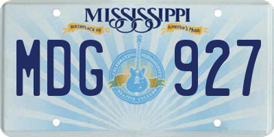 MS license plate MDG927