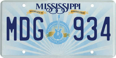 MS license plate MDG934