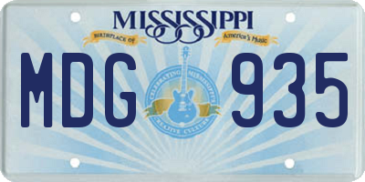 MS license plate MDG935