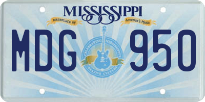 MS license plate MDG950