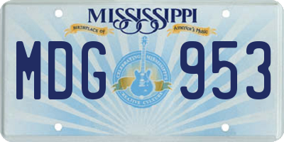MS license plate MDG953
