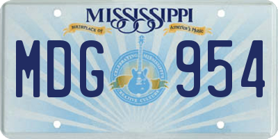 MS license plate MDG954