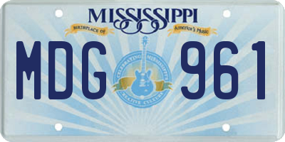 MS license plate MDG961