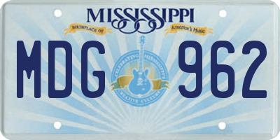 MS license plate MDG962