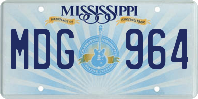 MS license plate MDG964