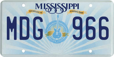 MS license plate MDG966