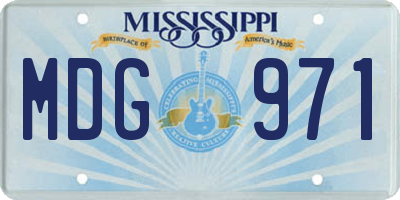 MS license plate MDG971