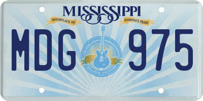 MS license plate MDG975