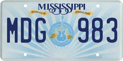 MS license plate MDG983