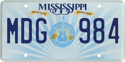 MS license plate MDG984