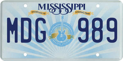 MS license plate MDG989