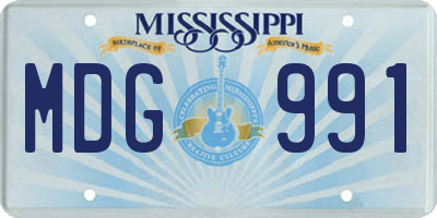 MS license plate MDG991