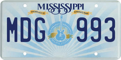 MS license plate MDG993