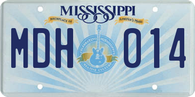 MS license plate MDH014