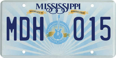 MS license plate MDH015