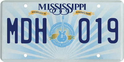 MS license plate MDH019