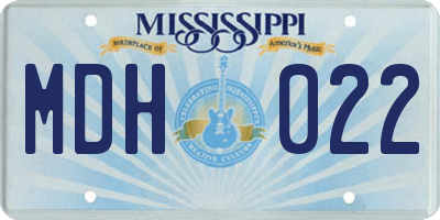 MS license plate MDH022