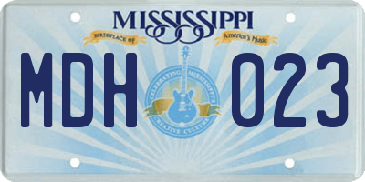 MS license plate MDH023