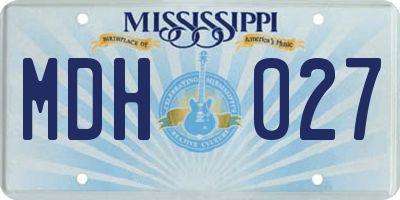 MS license plate MDH027