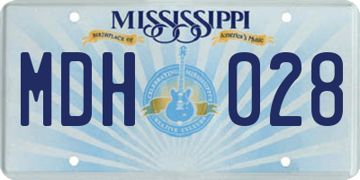 MS license plate MDH028