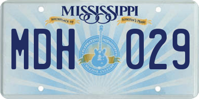 MS license plate MDH029